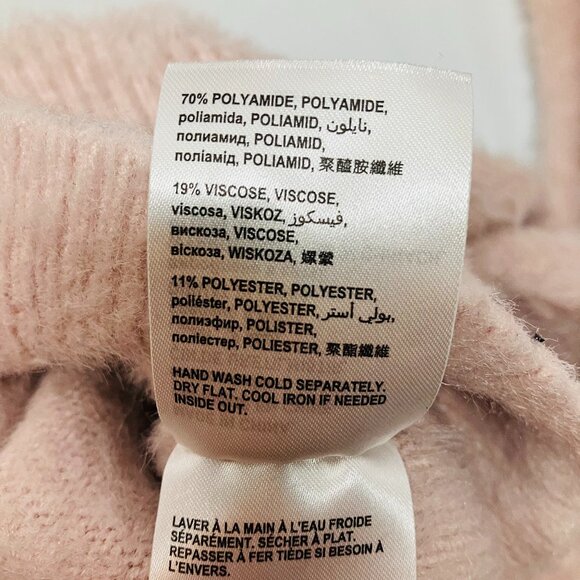 Bebe Womens Sepia Rose Pink Fuzzy Cropped Sweater Size L - Picture 5 of 6